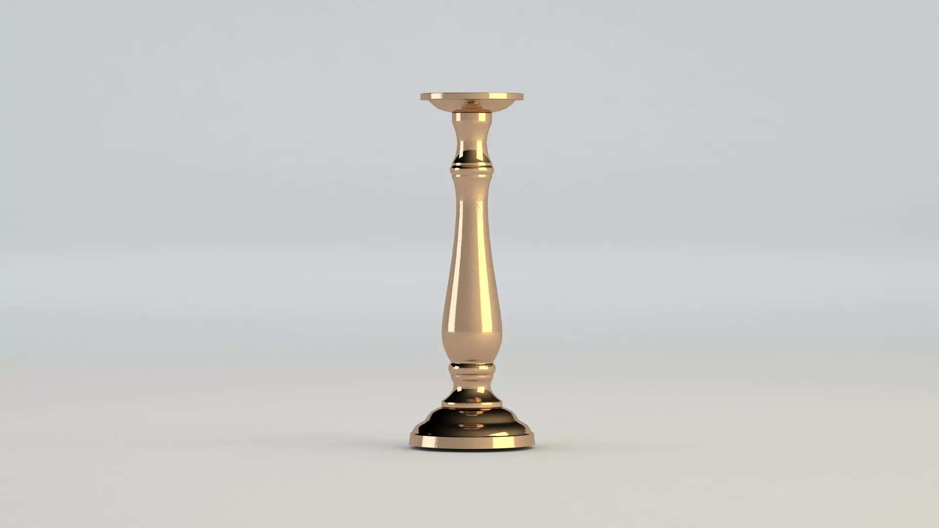 Vintage gold candlestick 3D model_0