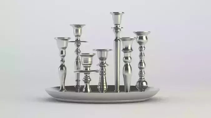 Vintage silver 7-candle candlestick