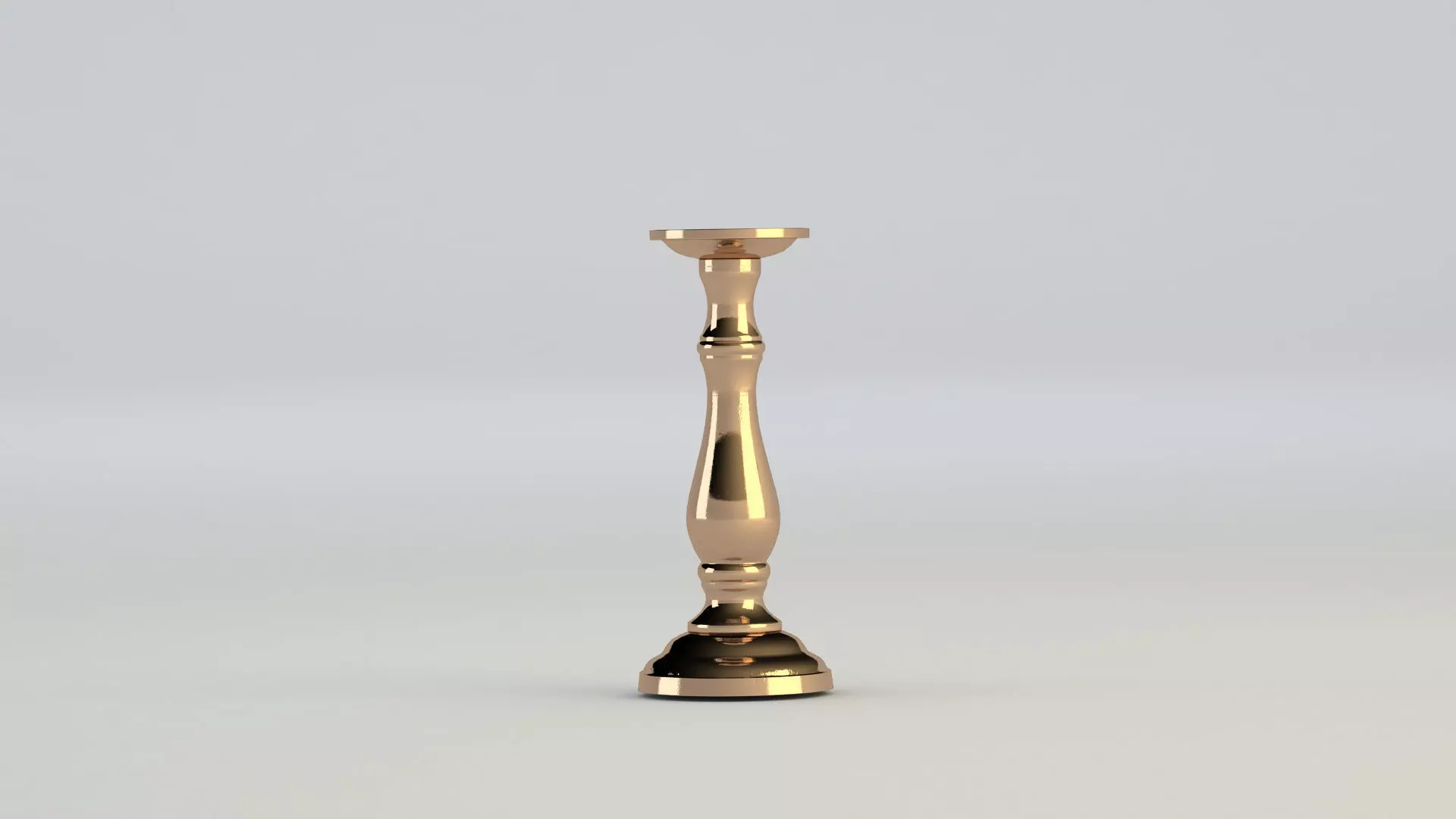 Vintage gold candlestick 3D model_0