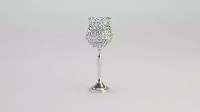 Silver rose shape lamp