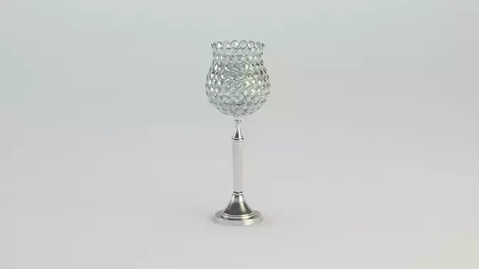 Silver rose shape lamp