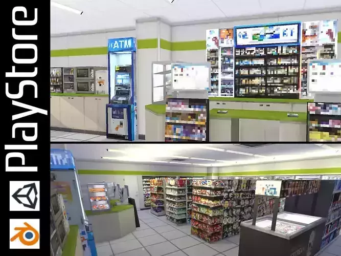 Convenience Store - low-poly PSX style