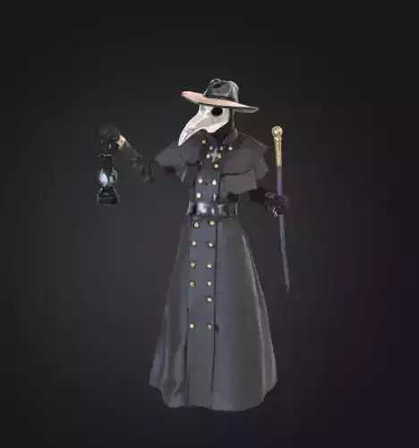 Plague Doctor Figurine Gothic Medieval Sculpture