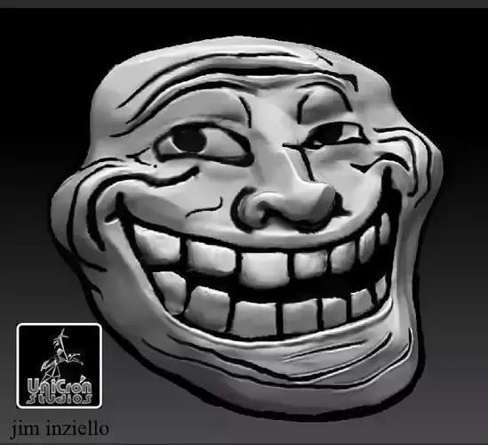 Troll Face and Posing Body 3D print model
