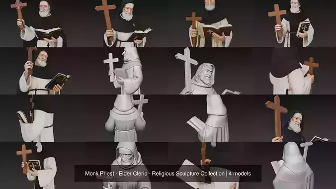 Monk Priest - Elder Cleric - Religious Sculpture Collection