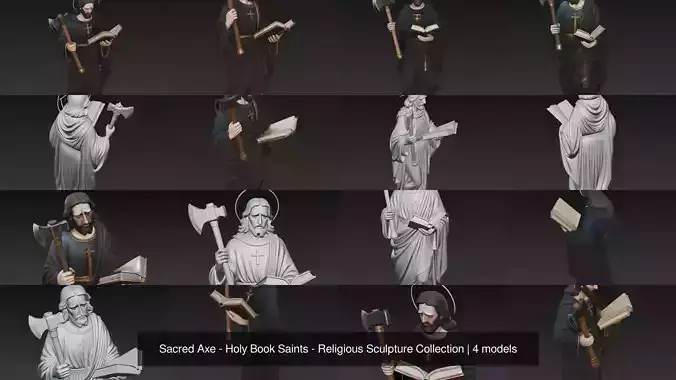 Sacred Axe - Holy Book Saints - Religious Sculpture Collection