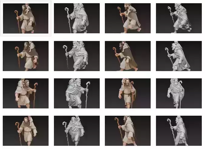 Saint Joseph - Saint Christopher - Father and Child Sculpture