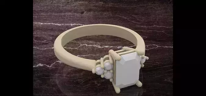 7x5 emerald ring 3D model