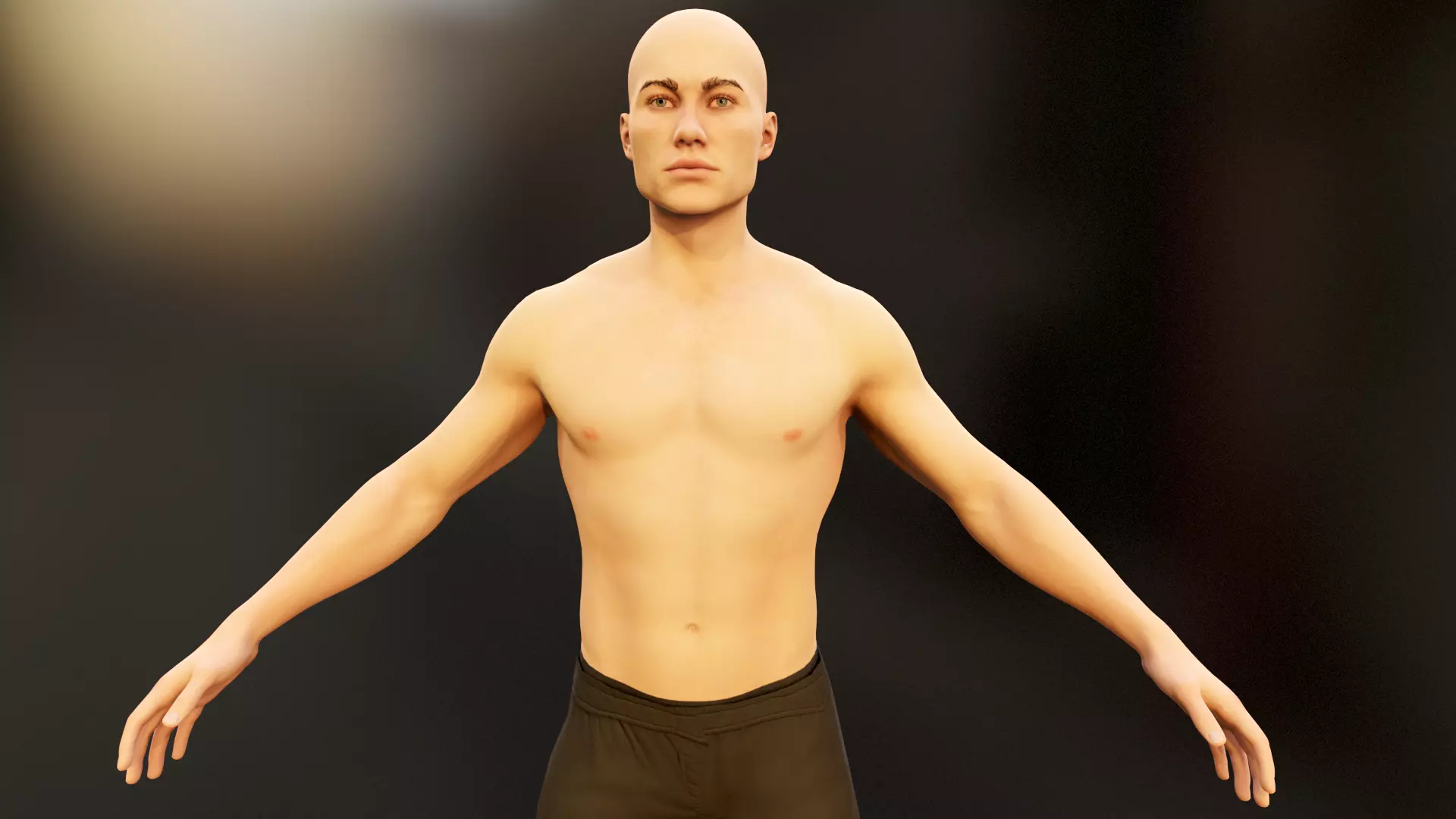 Realistic Male Base Mesh Full Rig Facial Rig Low-poly 3D model
