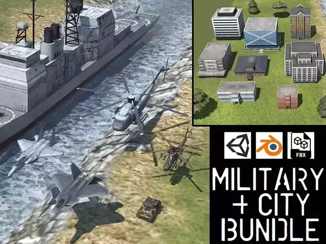Military Vehicles and City Buildings Bundle - retro64 PSX mobile