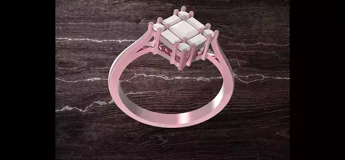 cekme payli finish light emerald ring 3D model