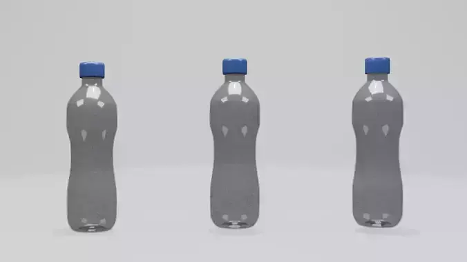Plastic Bottle Pack 8 Shapes with Low Mid and High Poly Versions Low-poly 3D model 4