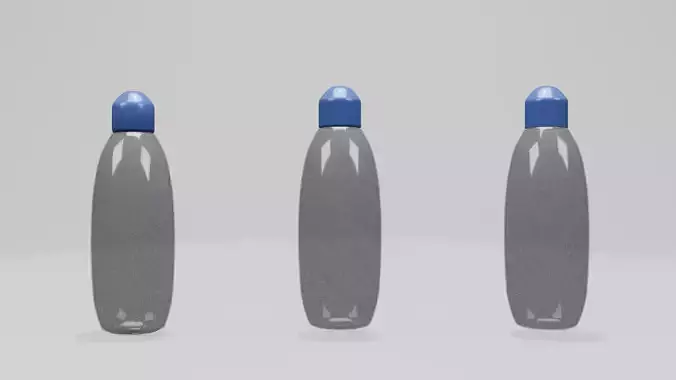 Plastic Bottle Pack 8 Shapes with Low Mid and High Poly Versions Low-poly 3D model 6