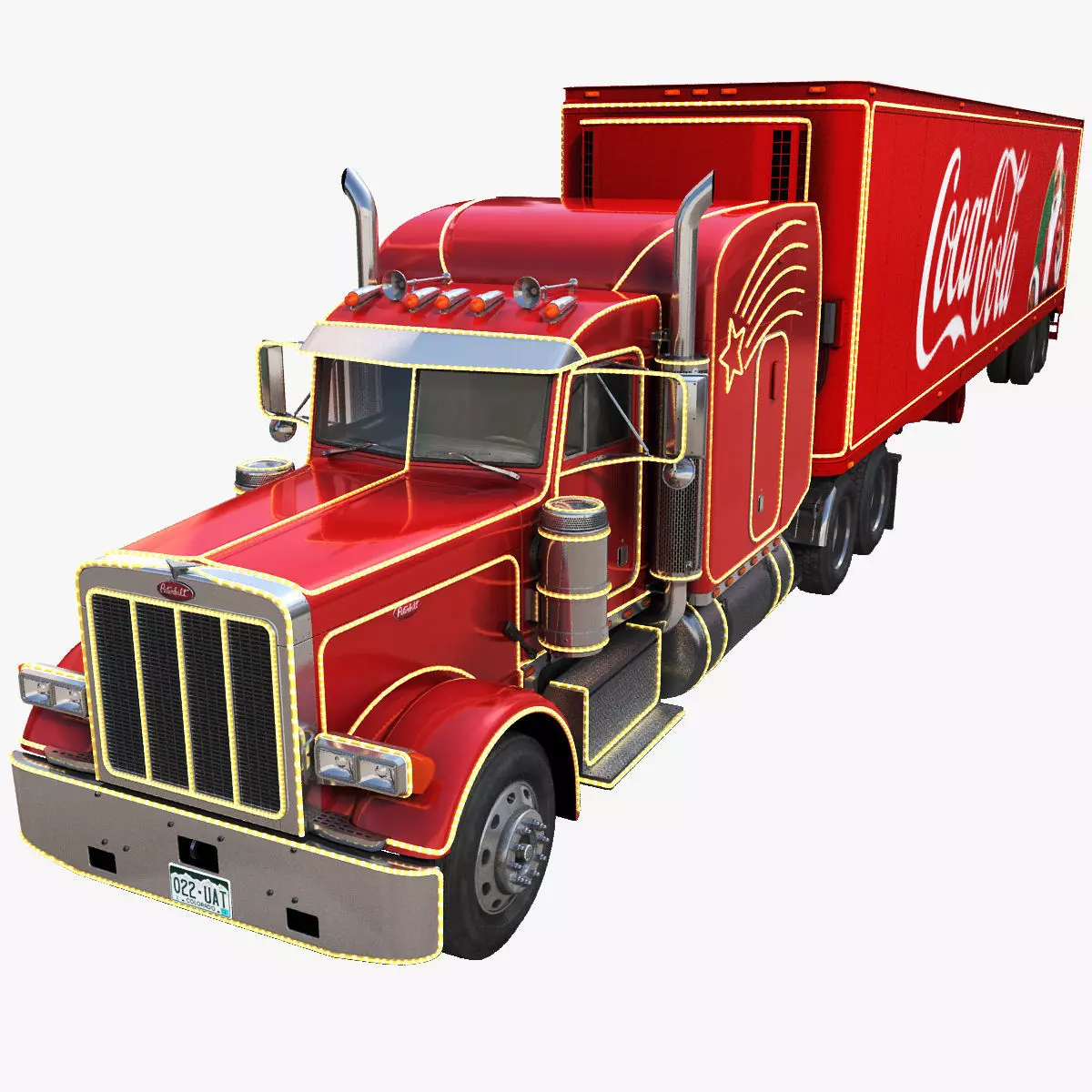 Peterbilt 379 christmas truck Low-poly 3D model