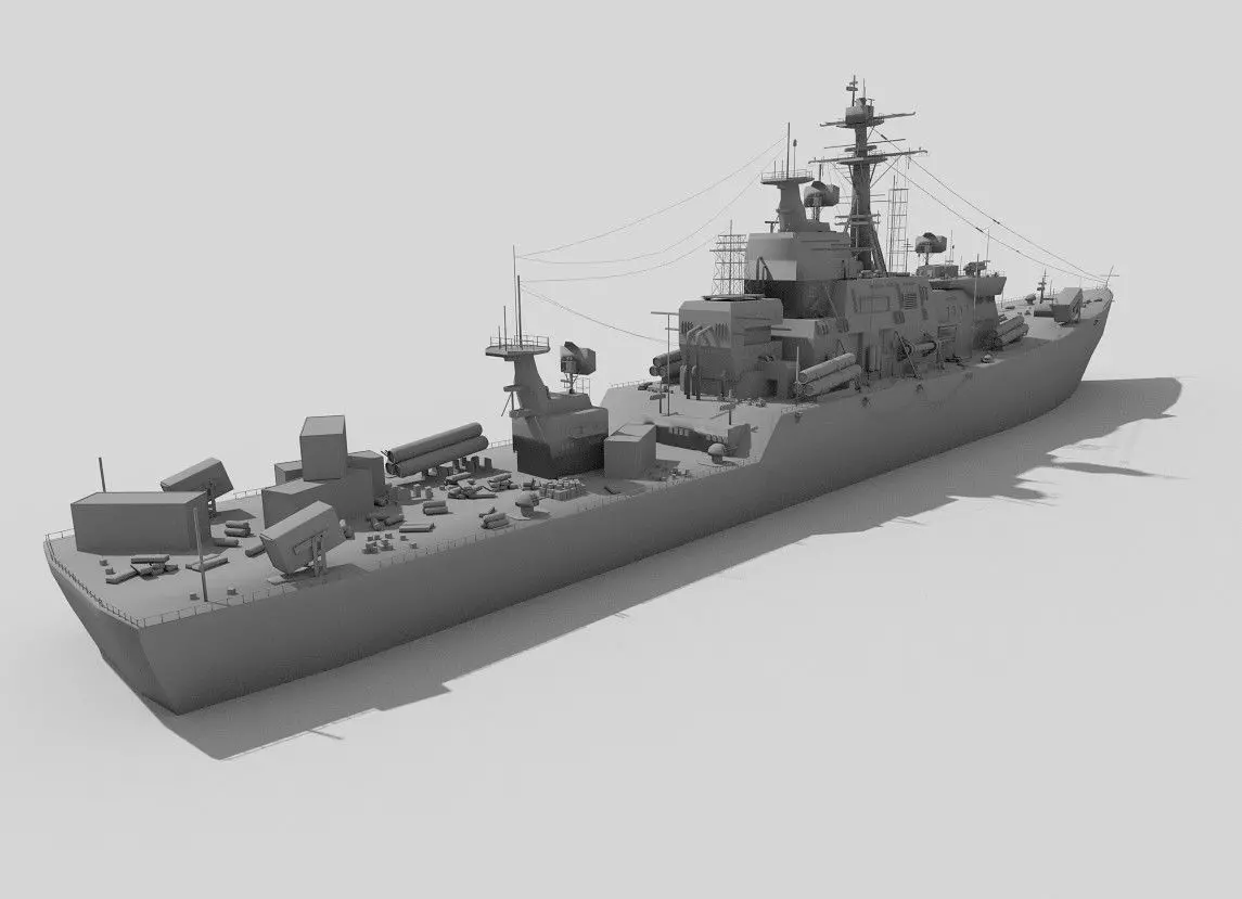 destroyer ship 3D model_0
