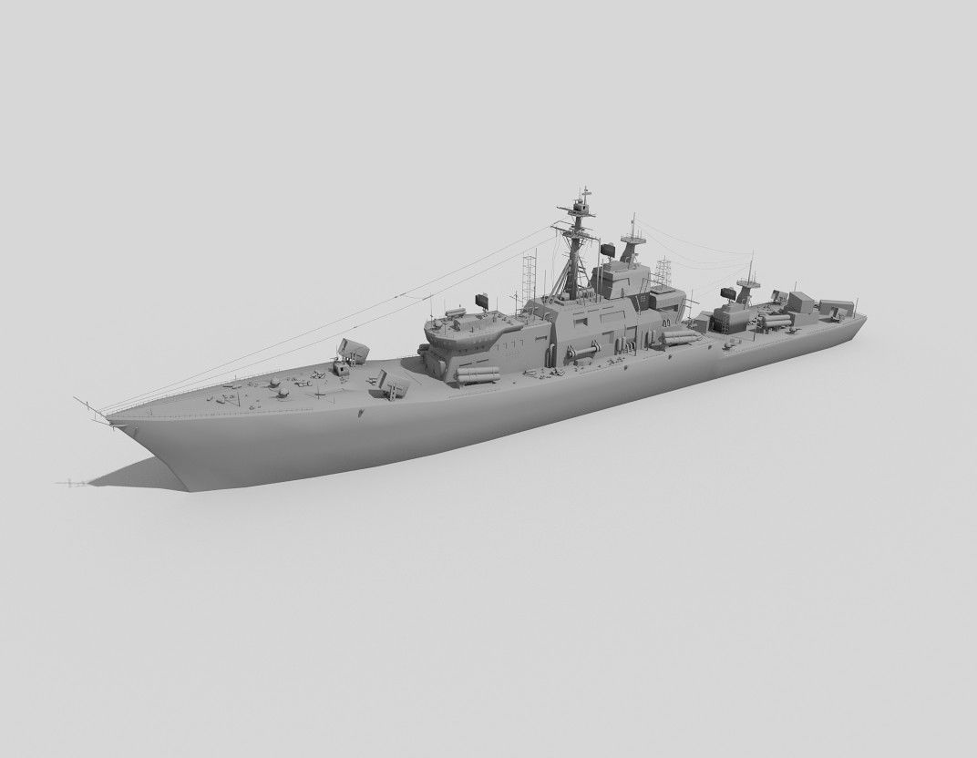 destroyer ship 3D model_1