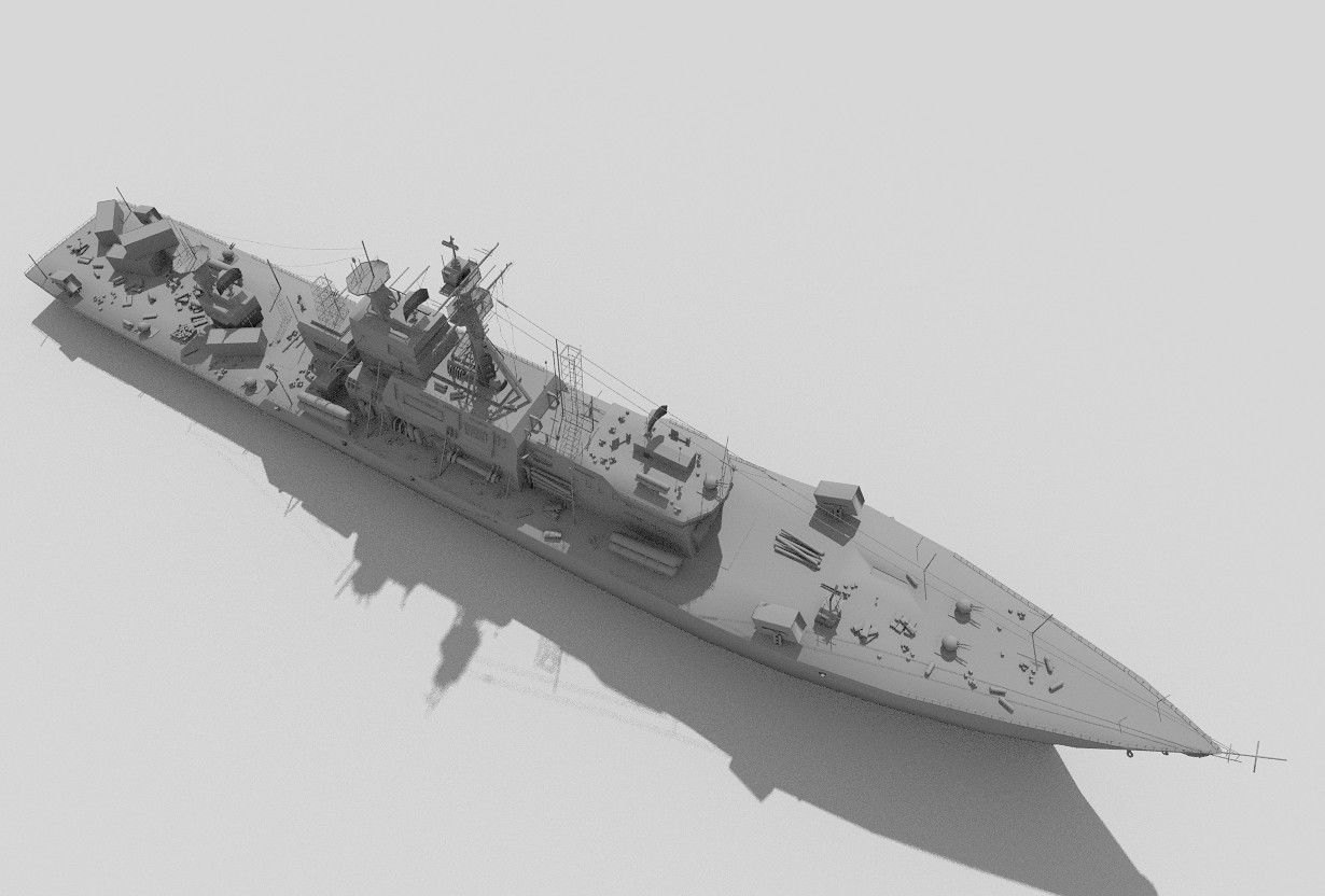 destroyer ship 3D model_3