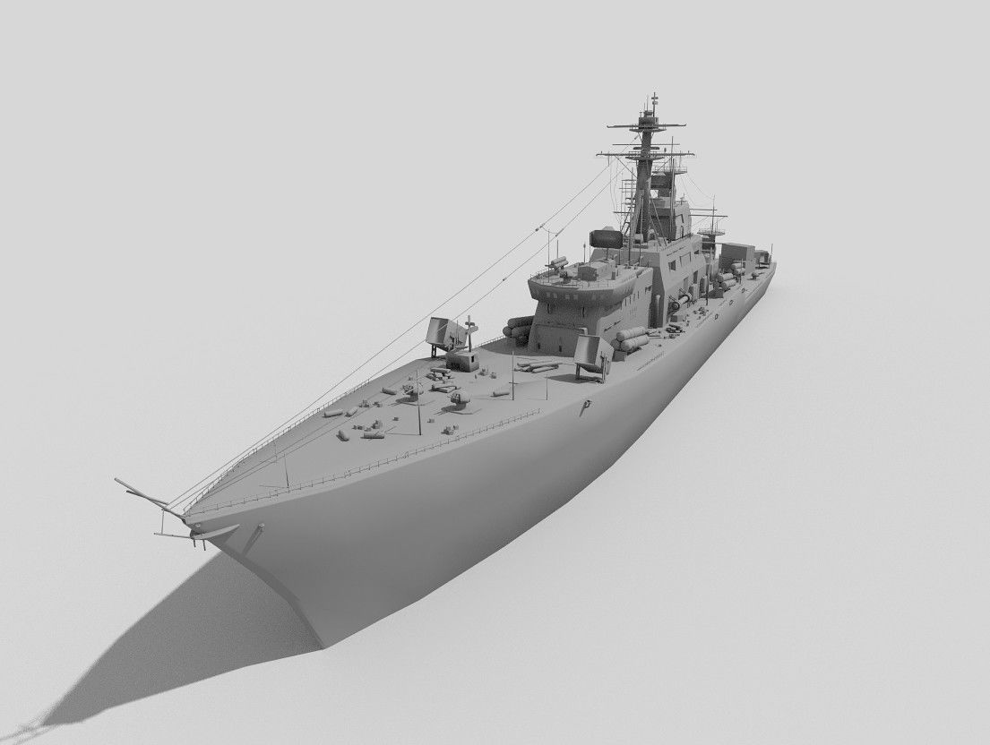 destroyer ship 3D model_4