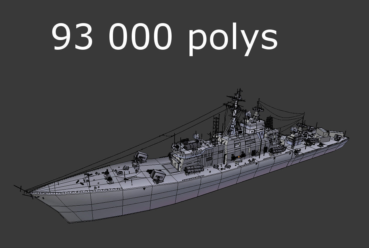destroyer ship 3D model_5