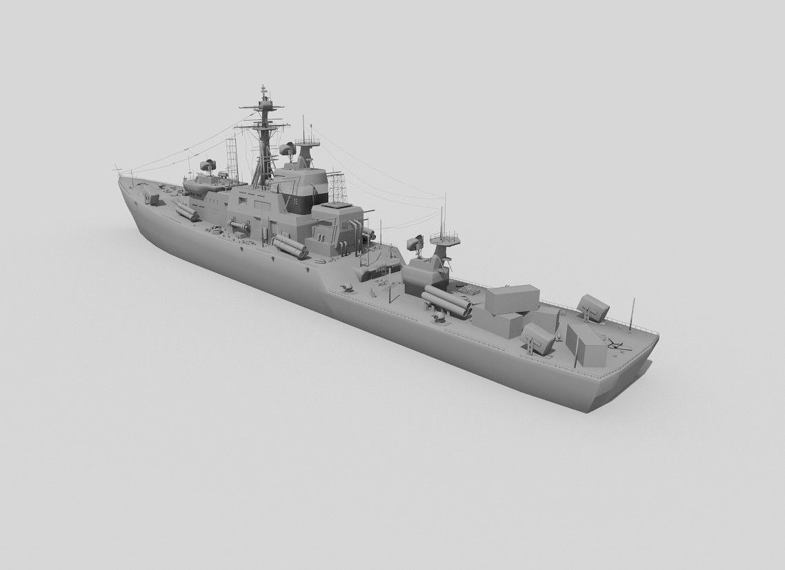 destroyer ship 3D model_2