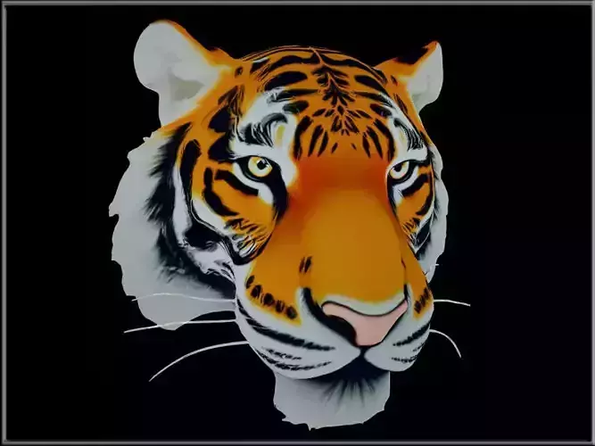 Realistic Tiger Head 01