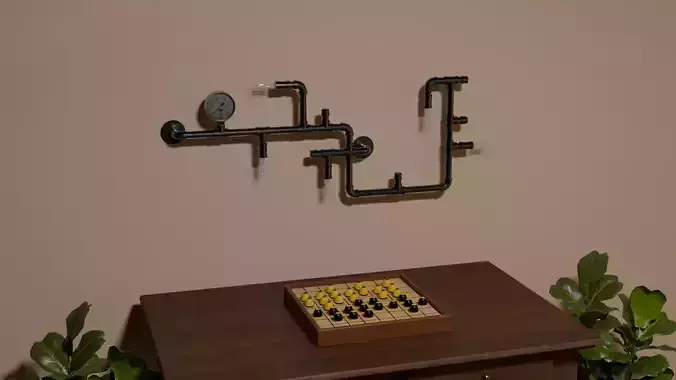 Steampunk Pipe Fitting Wall Mounted Lamp