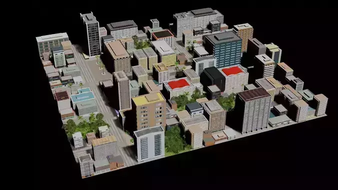 City Downtown Skyscraper Street 11 - DAY