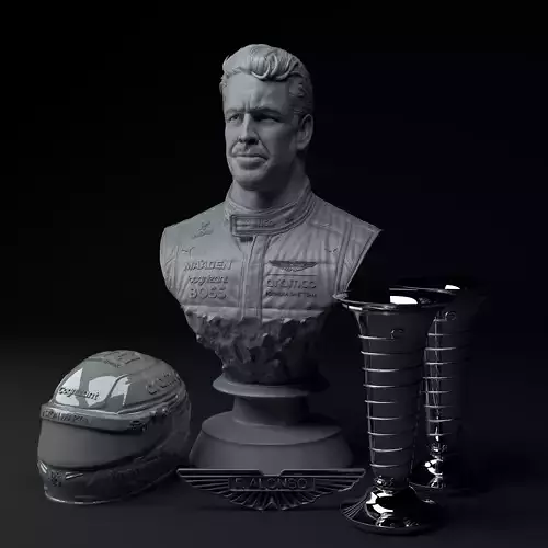 Fernando Alonso F1 Legend Diorama STL