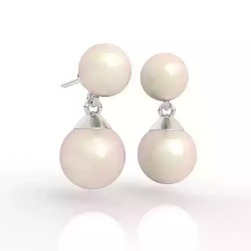 Elegant Double Pearl Drop Earrings