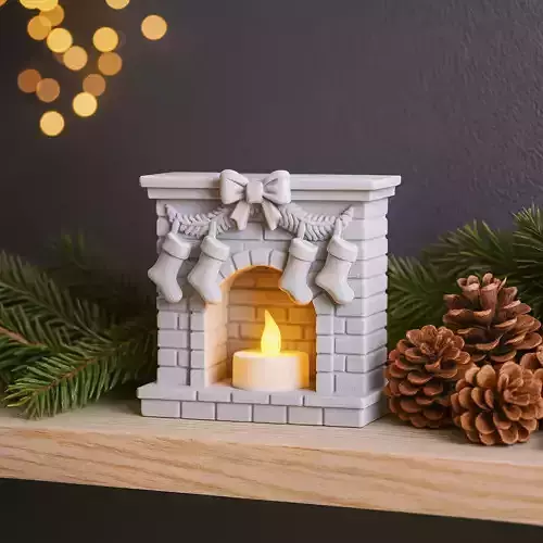 Fireplace Candle Holder  Christmas Stocking Decor