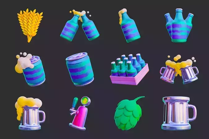 Low Poly Beer Asset Pack