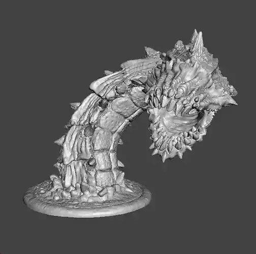GIANT SANDWORM CREATURE MODEL FIGURE FOR FANTASY GAMES RPG DND