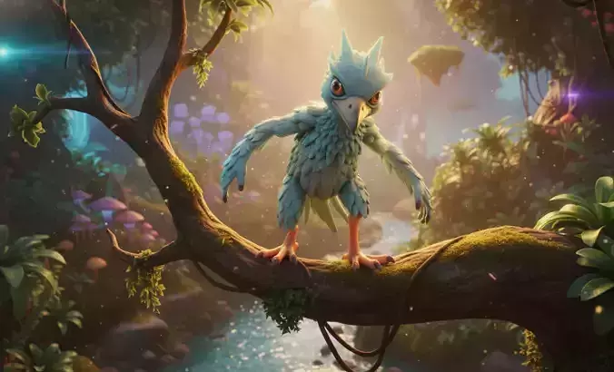 Cartoon Parrot 3D Model  Low Poly Rigged Bird  Game Ready