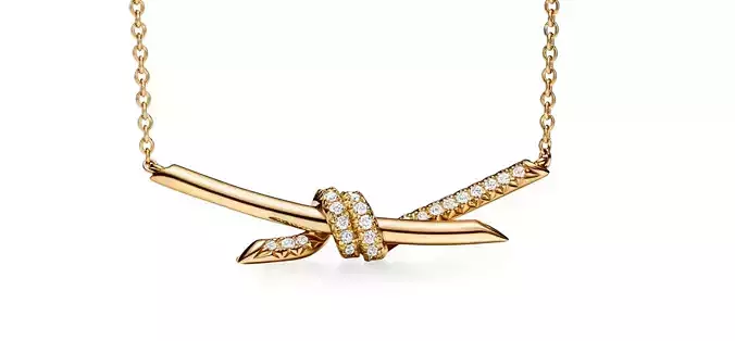 Tiffany knot diamond pendant