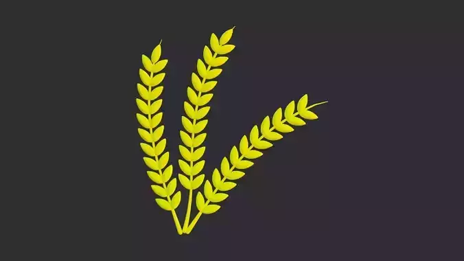 Low Poly Barley Stalks