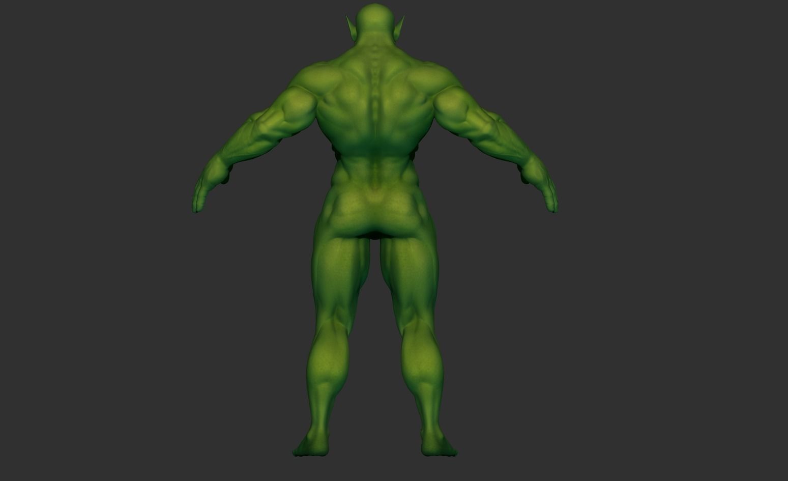 Orc body model  LOW AND High poly  and textures Low-poly 3D model_3