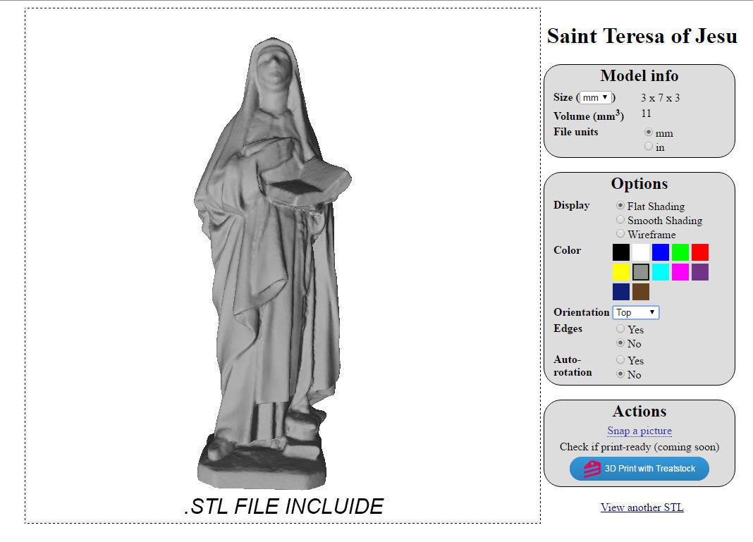 Saint Teresa of Jesus Low-poly 3D model_15