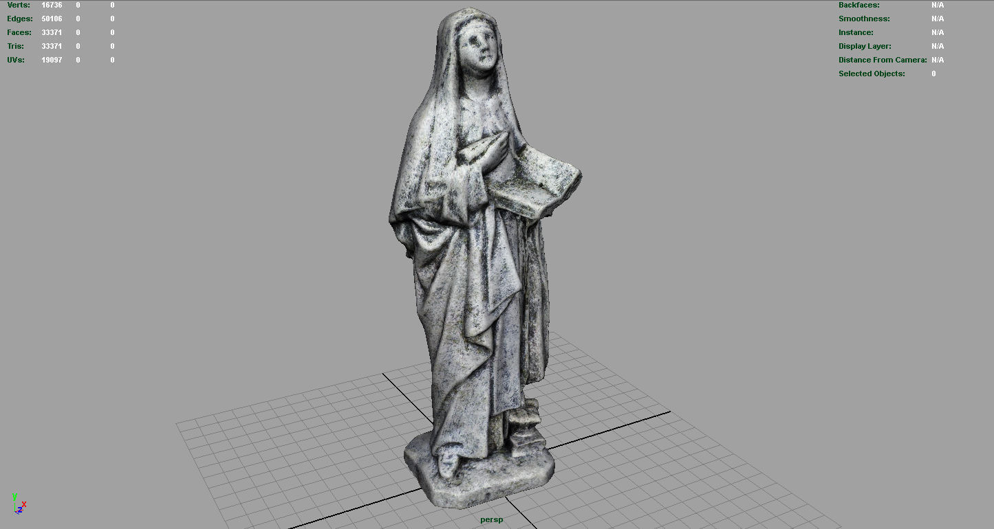 Saint Teresa of Jesus Low-poly 3D model_3