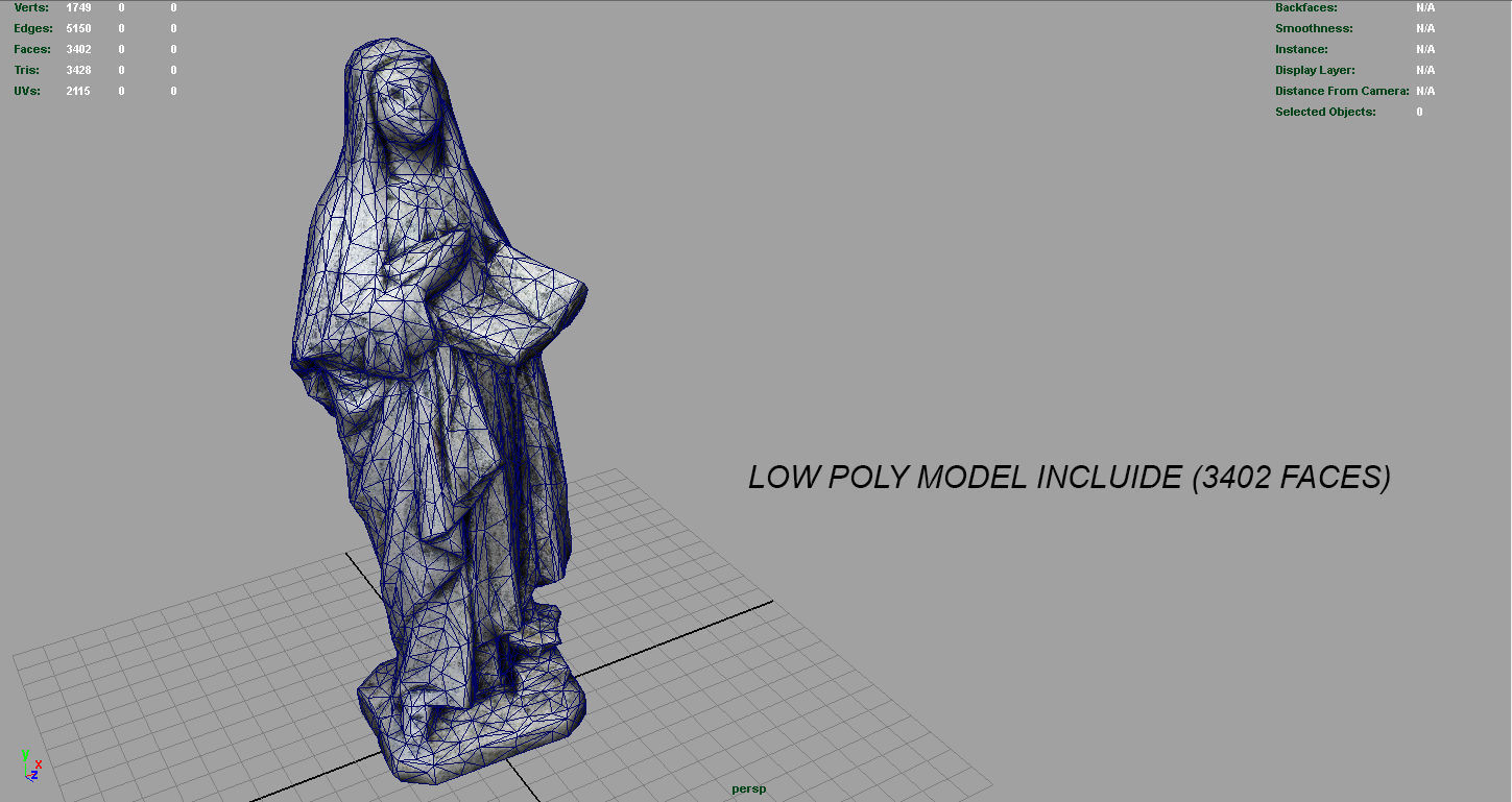 Saint Teresa of Jesus Low-poly 3D model_13