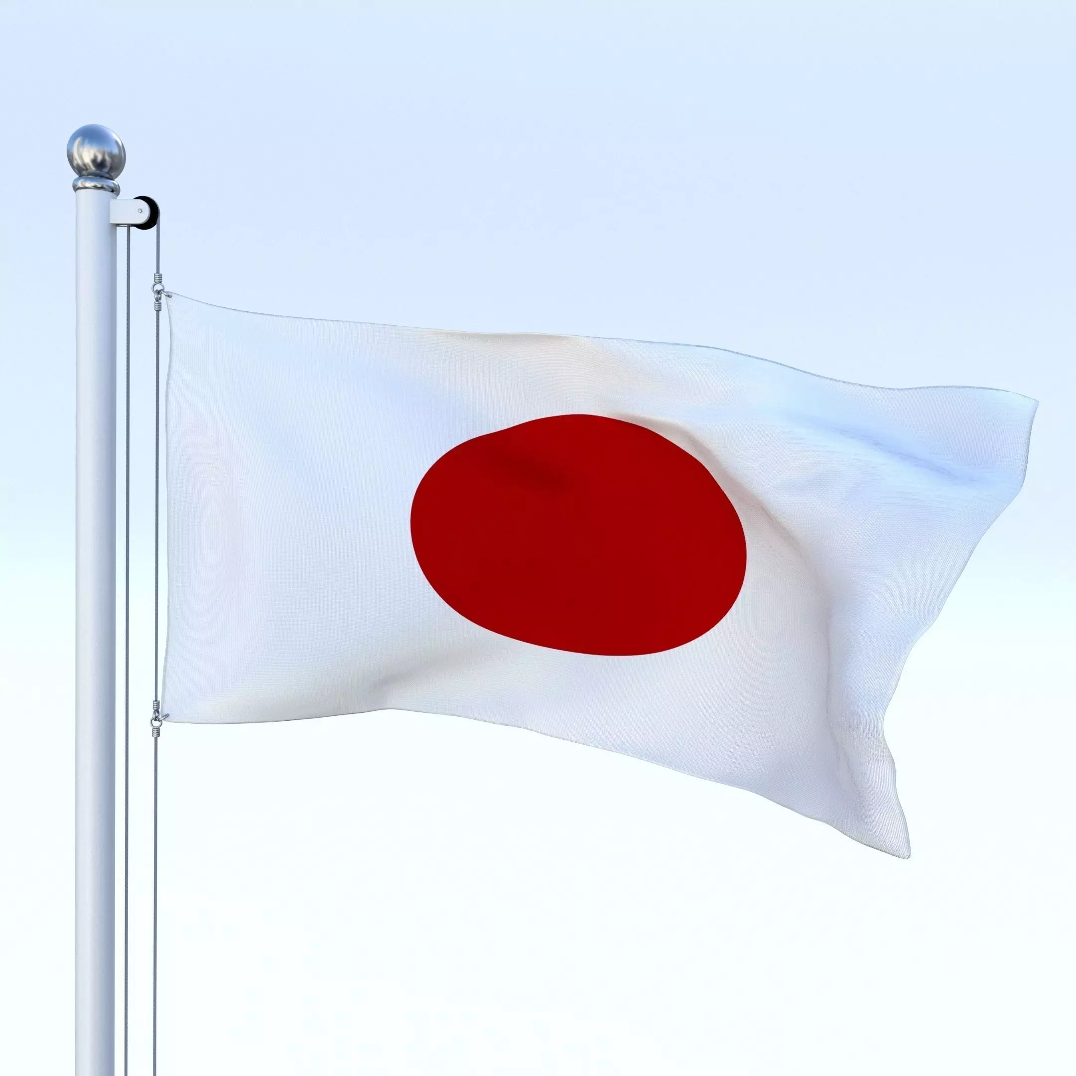 Animated Japan Flag Low-poly 3D model_0