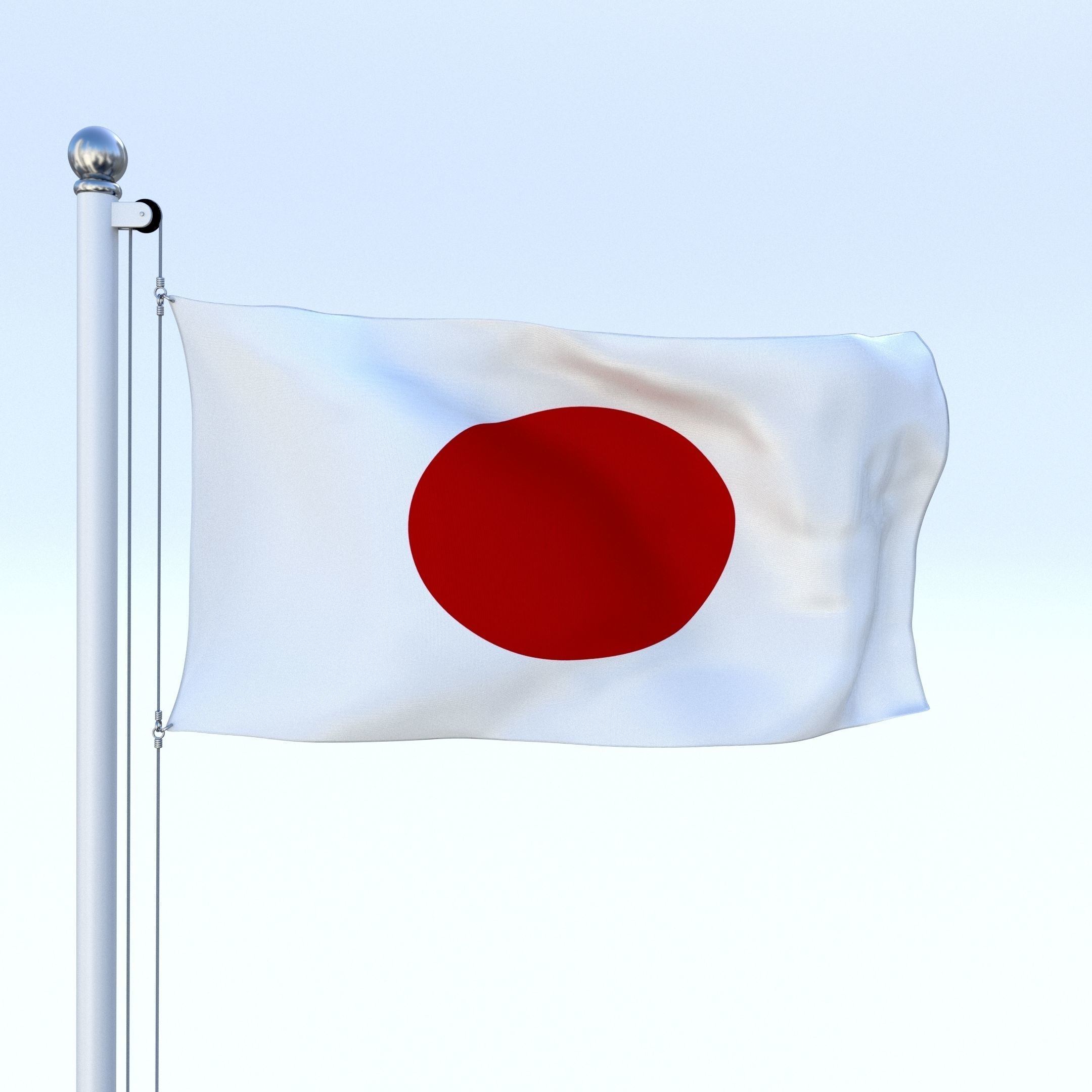Animated Japan Flag Low-poly 3D model_21
