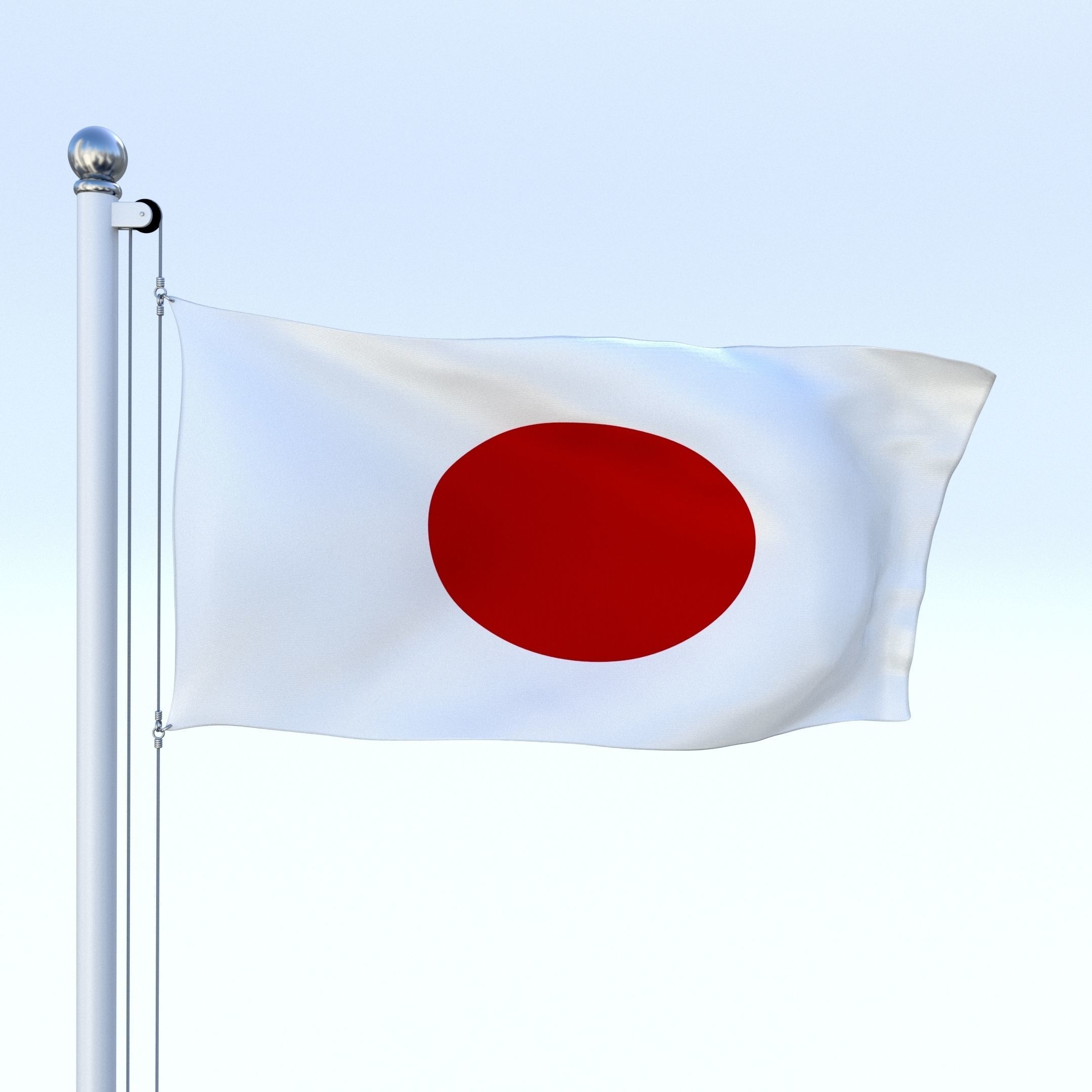 Animated Japan Flag Low-poly 3D model_23