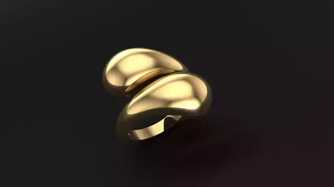 Modern Organic Gold Ring
