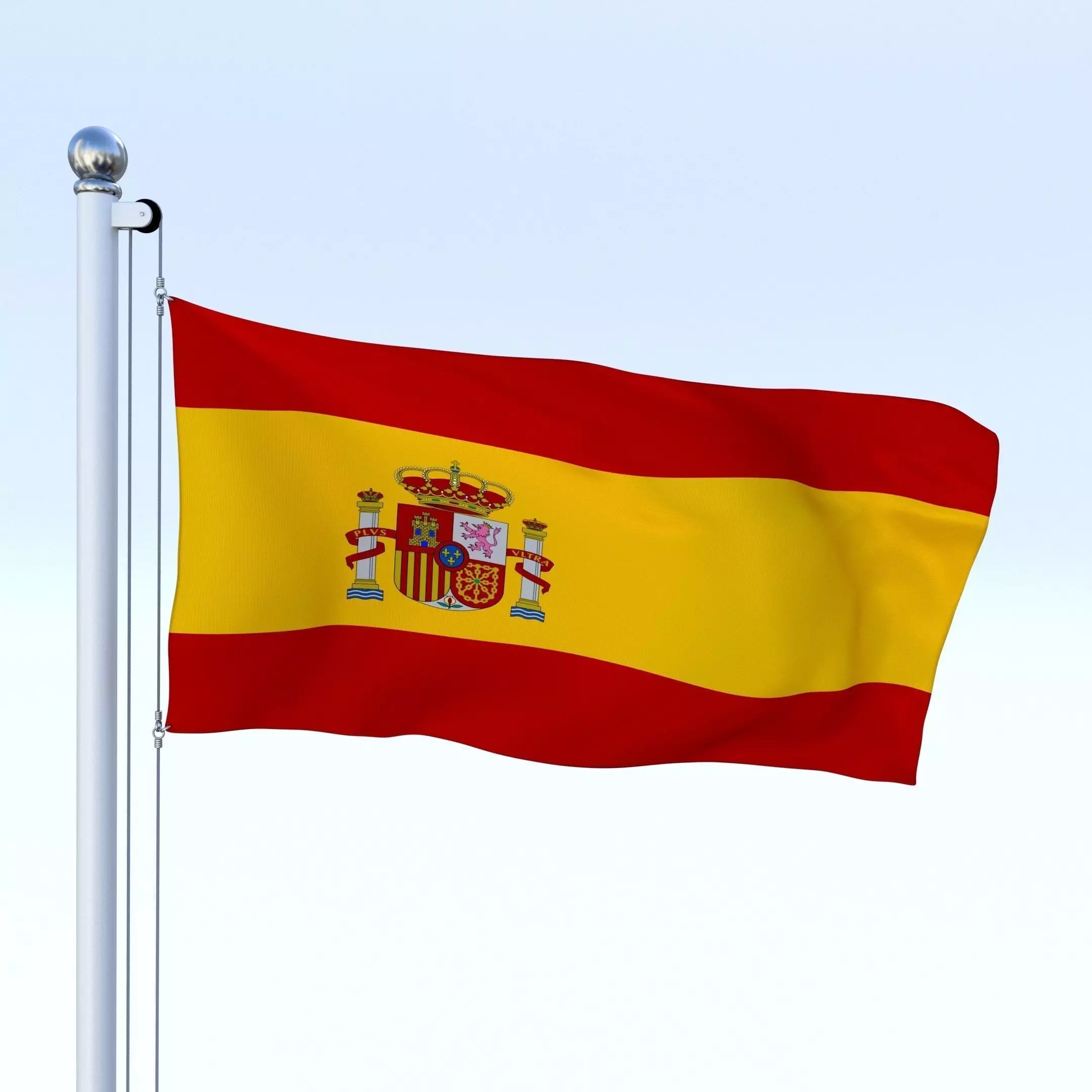 Animated Spain Flag Low-poly 3D model_0