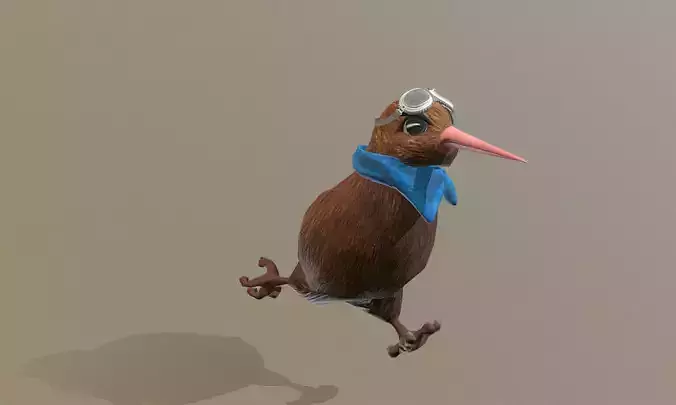 KIWI BIRD SWINGY RUN Fbx Pbr Animated