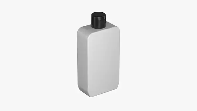 Square Cosmetic Bottle with Cap Mockup