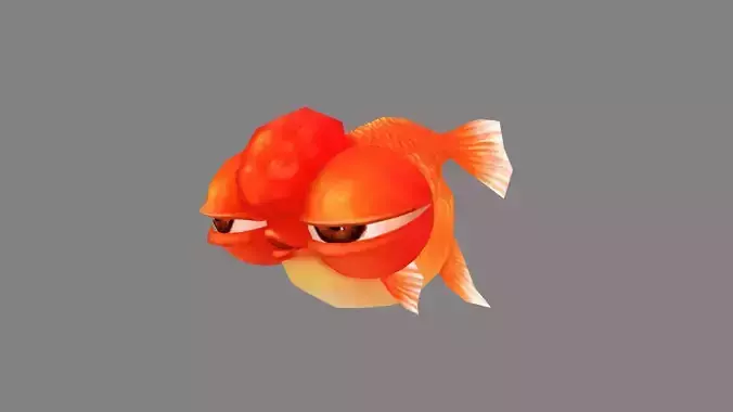 Cartoon big eyed goldfish