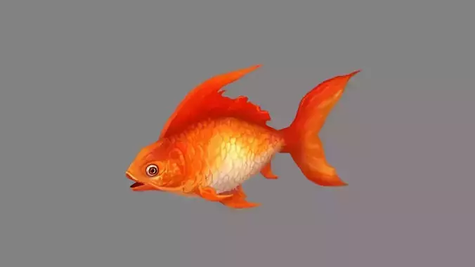 Cartoon red carp