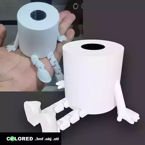 Toilet Paper Flexi Figure Funny Articulated Roll