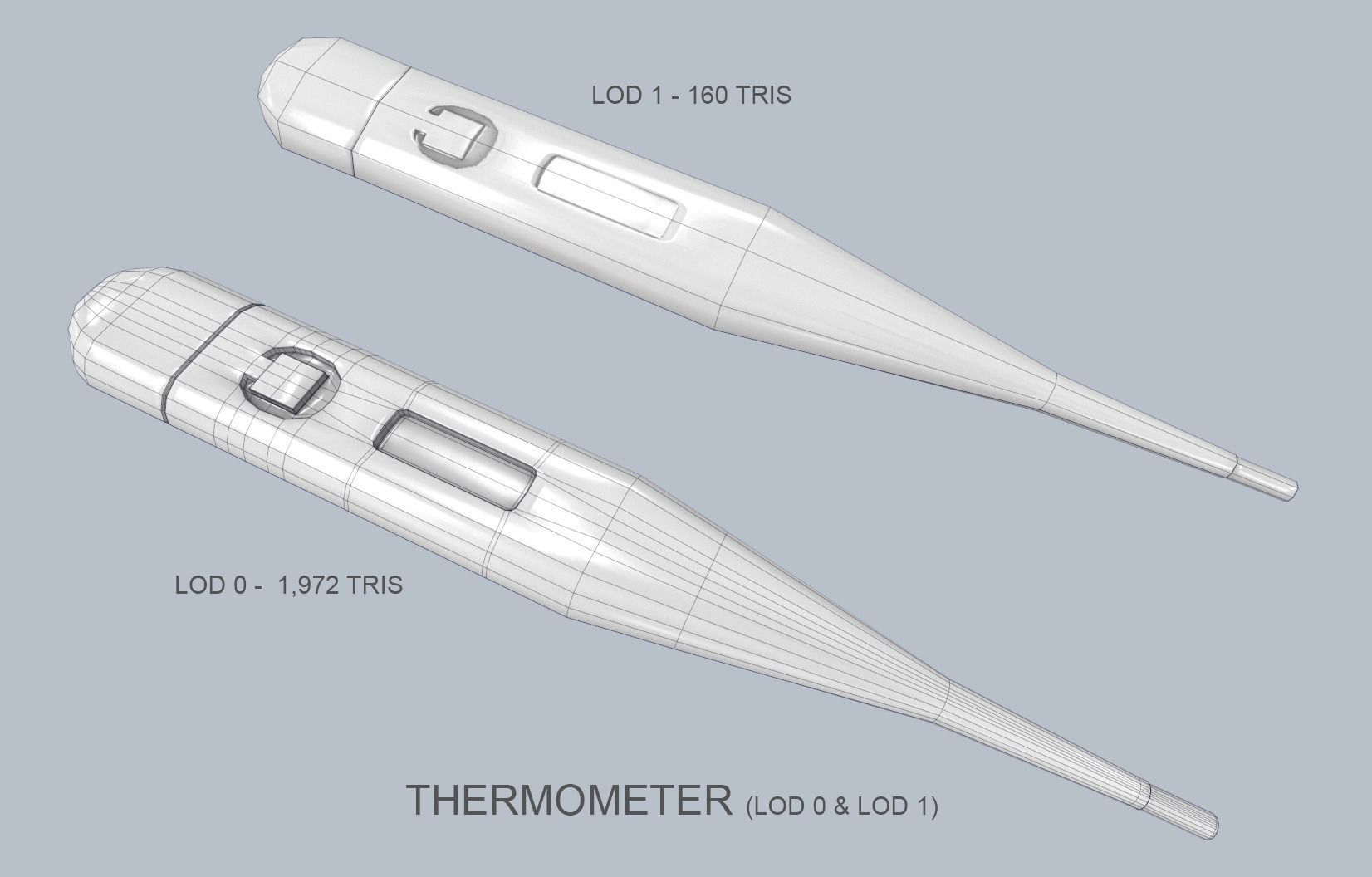 Thermometer PBR Low Poly electronic Low-poly 3D model_3